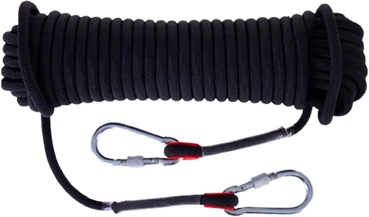 Rock Climbing Rope, Outdoor Climbing Rope Static Rock Climbing Rope for Hiking Mountaineering Training Rescue Fire Escape (Black)