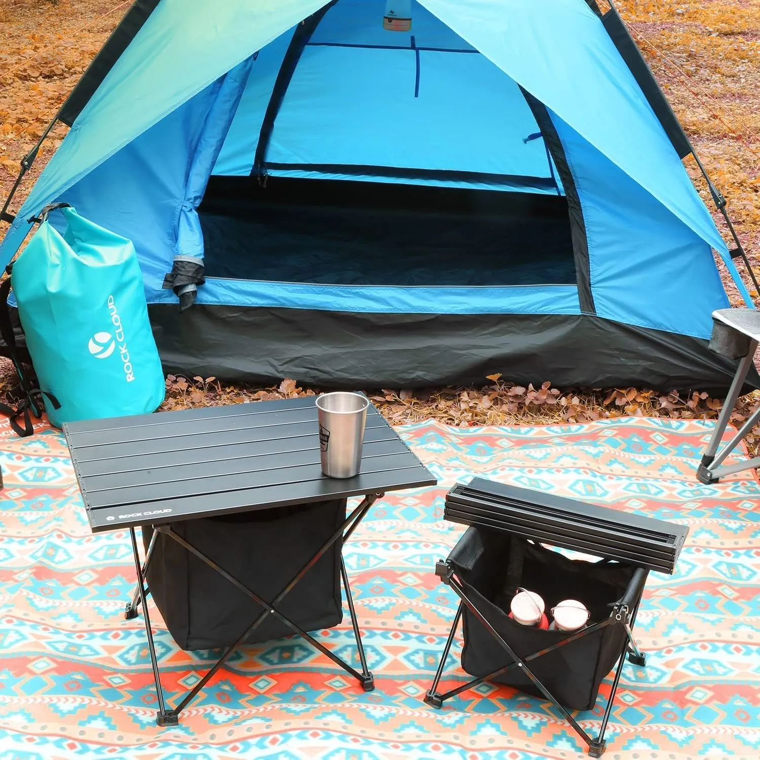 ROCK CLOUD Portable Camping Table Ultralight Aluminum Camp Table with Storage Bag Folding Beach Table for Camping Hiking Backpacking Outdoor Picnic
