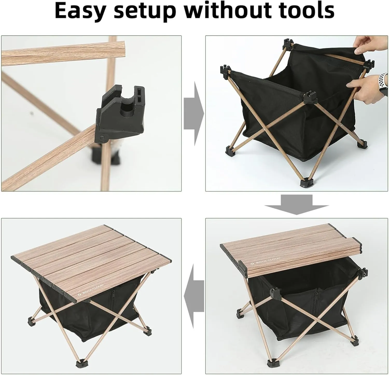 ROCK CLOUD Portable Camping Table Ultralight Aluminum Camp Table with Storage Bag Folding Beach Table for Camping Hiking Backpacking Outdoor Picnic
