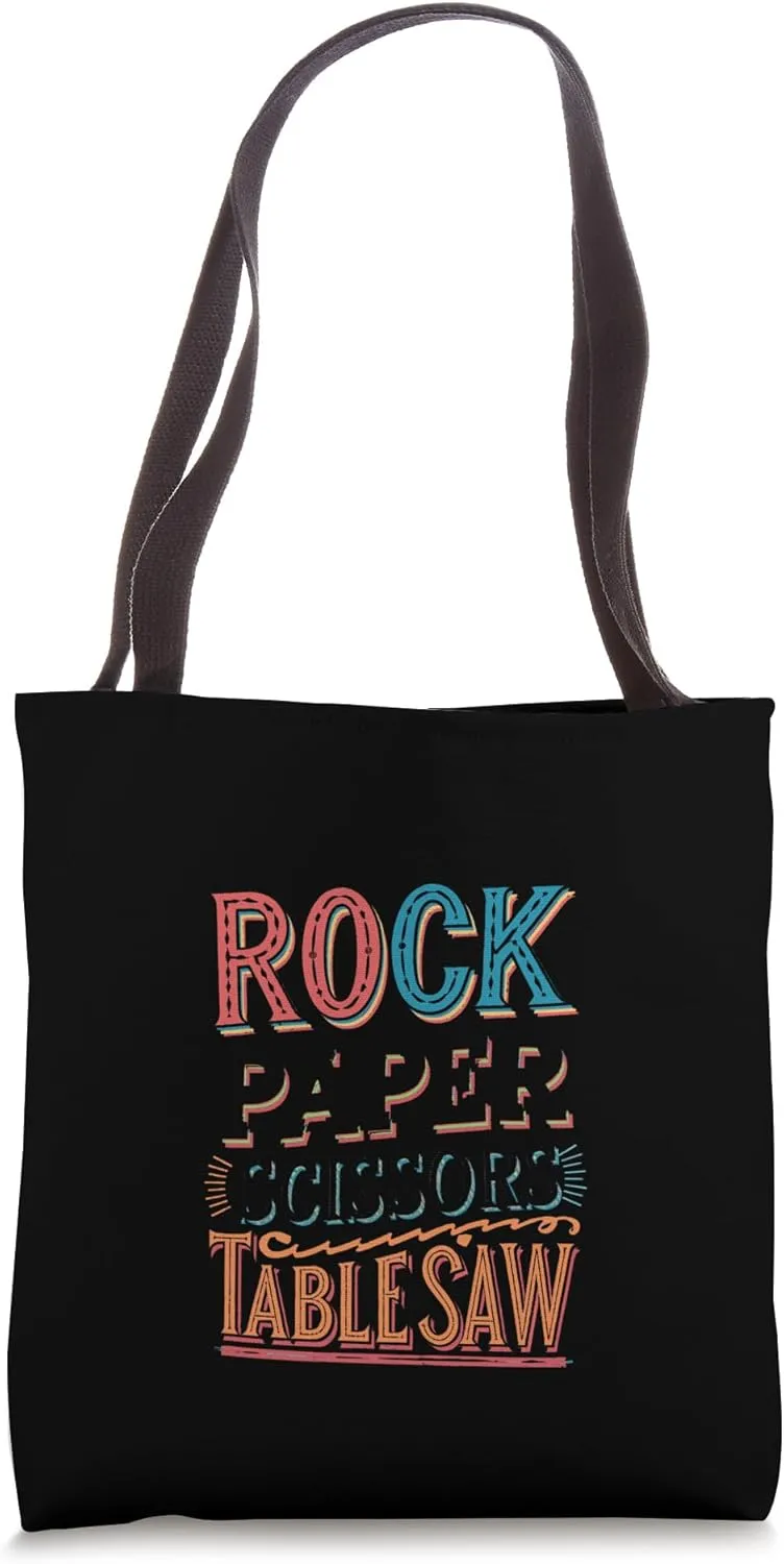 Rock Paper Scissors Table Saw Woodworker Tote Bag