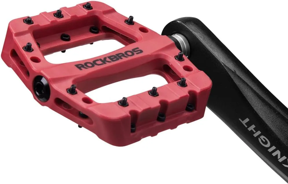 ROCKBROS MTB Pedals Mountain Bike Pedals Lightweight Nylon Fiber Bicycle Platform Pedals for BMX MTB 9/16"