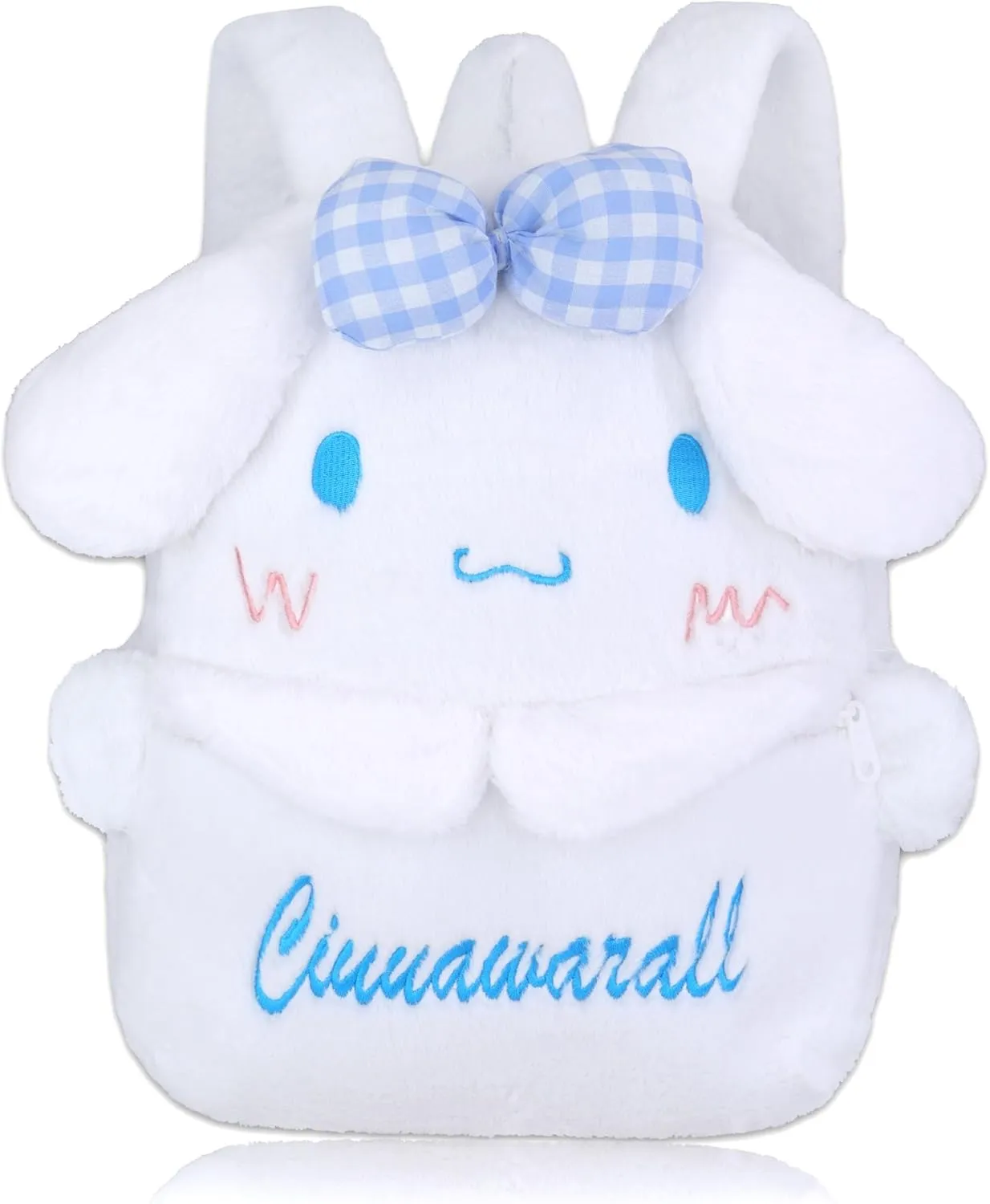Roffatide Anime Big Ear Dog Cartoon Stuffed Backpack Kawaii Lolita JK Women Bag Birthday Gifts White