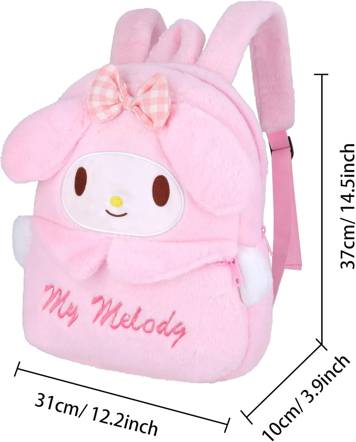 Roffatide Anime Big Ear Rabbit Cartoon Stuffed Backpack Kawaii Lolita JK Women Bag Birthday Gifts Pink