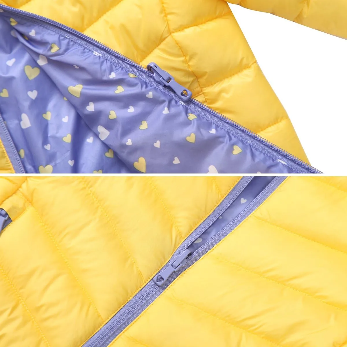 Rokka&Rolla Girls' Reversible Lightweight Puffer Jacket Hooded Water-Resistant Winter Coat