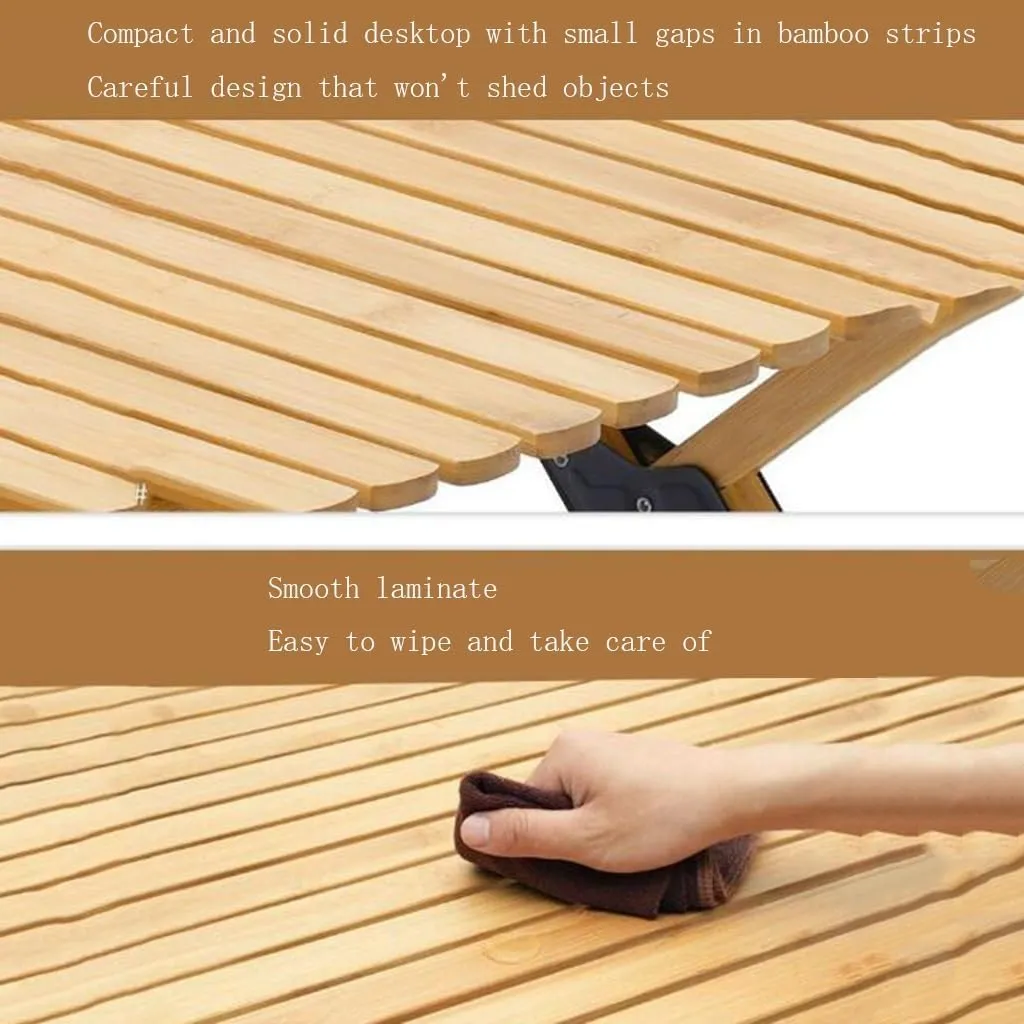 Roll-Up Table with Carrying Bag Lightweight Stable Folding Table Ideal for Camping Beach Parties and More