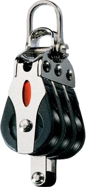 Ronstan RF20312 Series 20 Ball Bearing Block - Triple - Becket - 2-axis Shackle Head