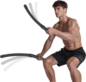 Ropeless Battle Ropes for Home Gym - Weighted Battle Rope, Black Workout Ropes for Working Out, Fitness Heavy Rope for Exercise Training Rope for Home Workout
