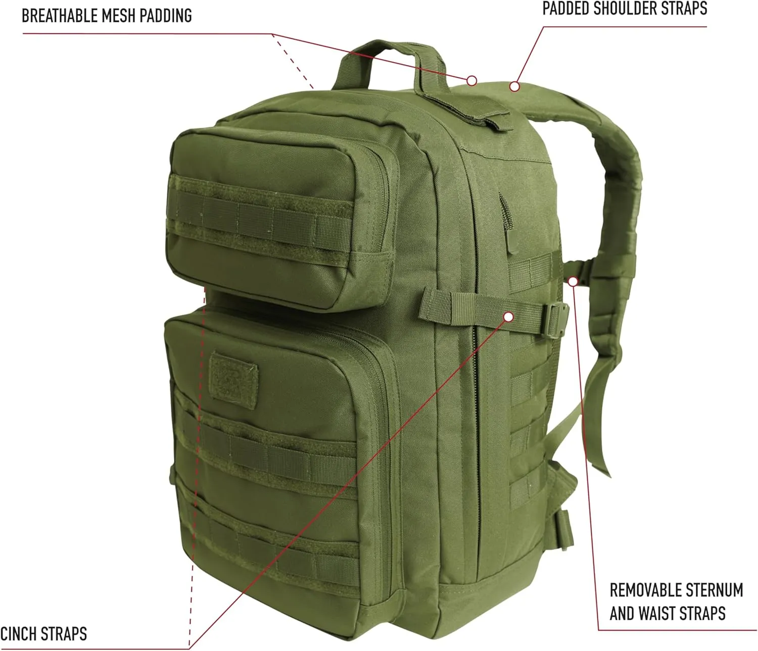 Rothco Fast Mover Tactical Backpack, Black
