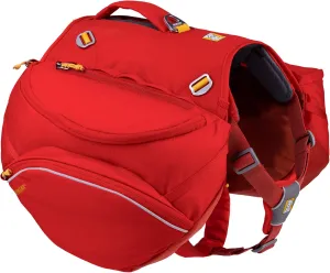 Ruffwear, Palisades Dog Backpack, Multi-Day Hiking Pack with Saddlebags and Hydration Bladders, Red Sumac, Small