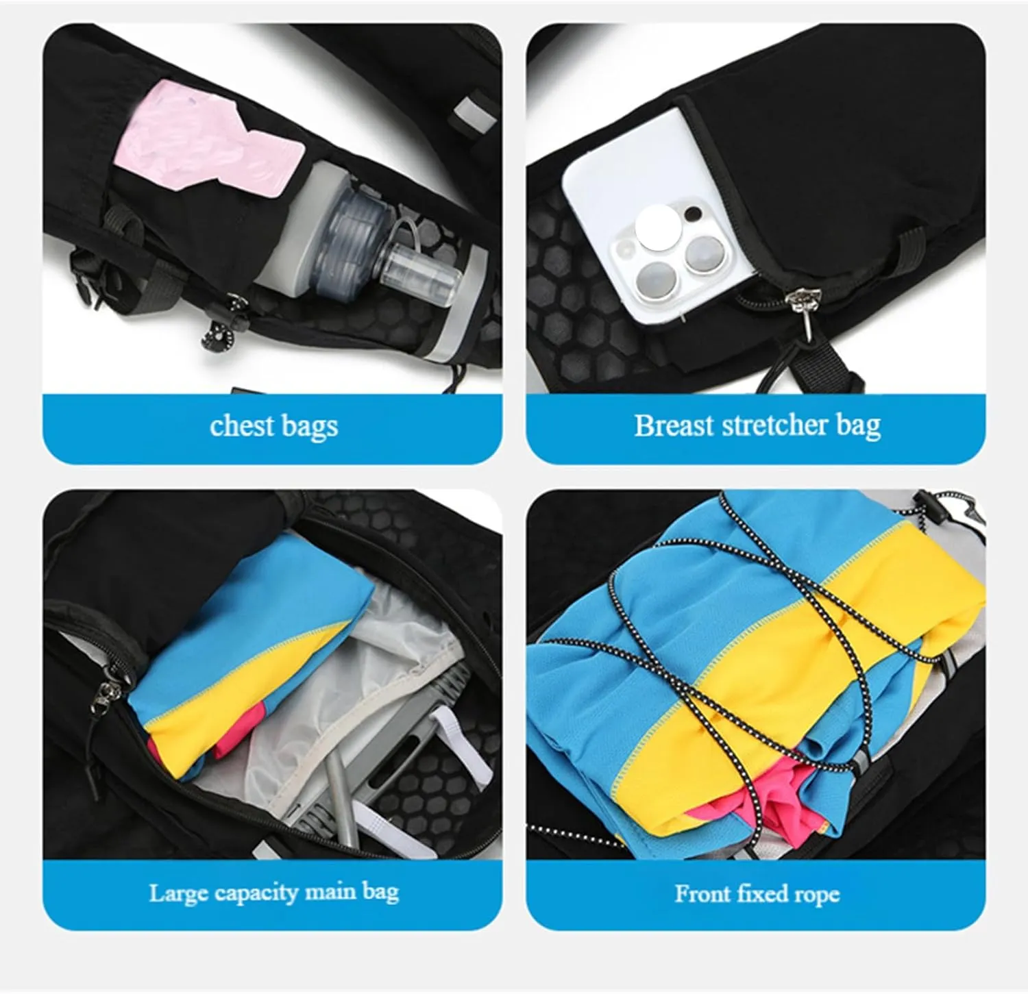 Running Backpack - Outdoor Jogging Water Bladder,Breathable & Reflective Hydration Backpack for Running and Jogging, for Runs, Cycling, Trails, Marathons