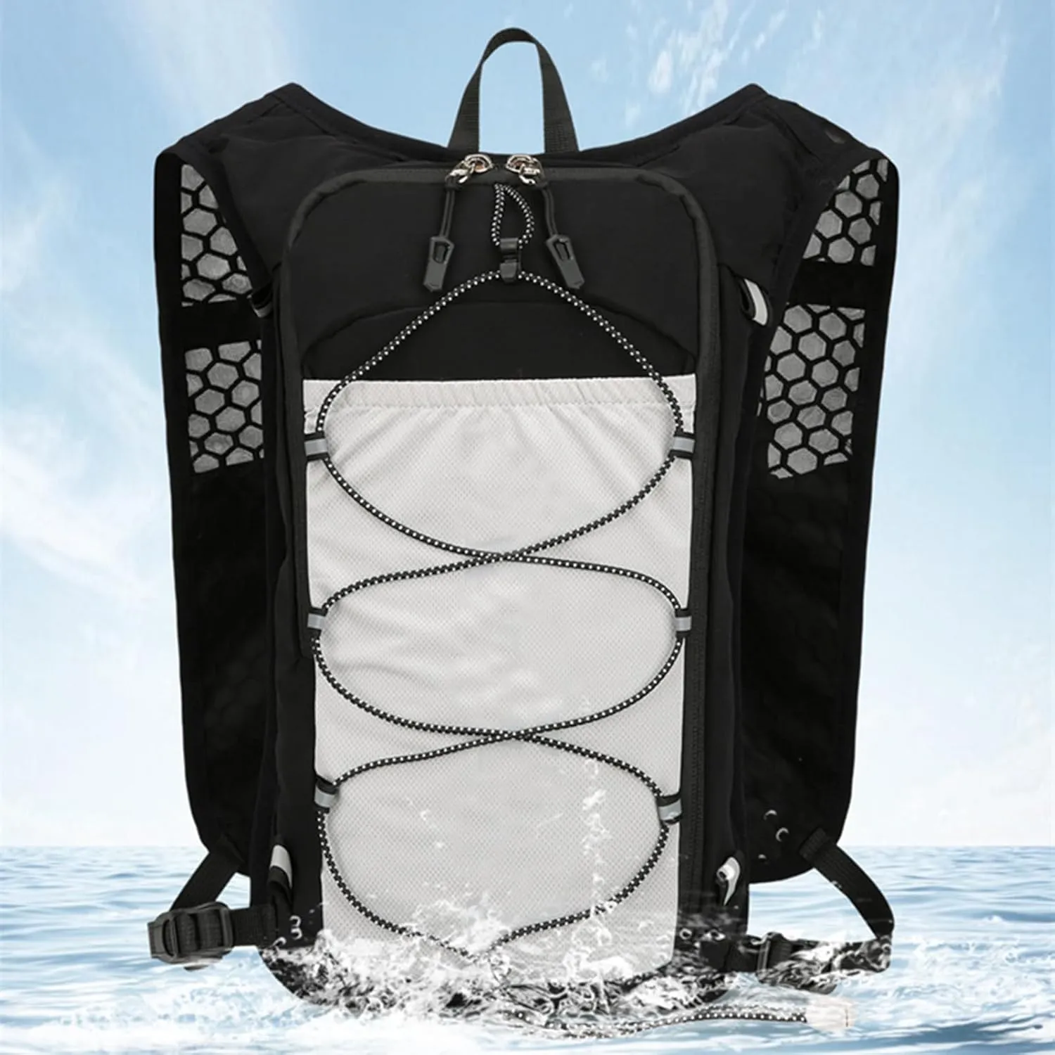 Running Backpack - Outdoor Jogging Water Bladder,Breathable & Reflective Hydration Backpack for Running and Jogging, for Runs, Cycling, Trails, Marathons