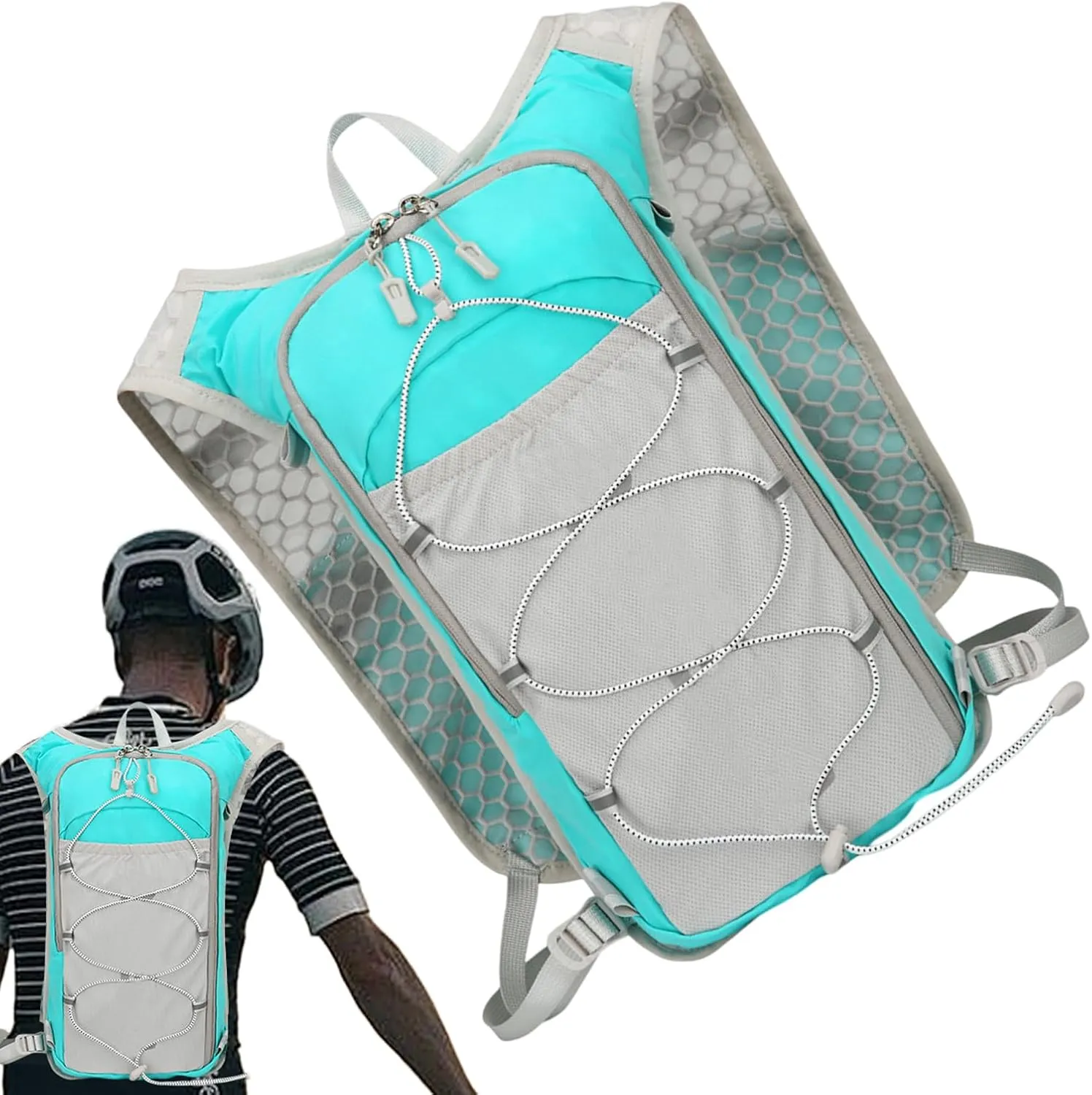 Running Backpack - Outdoor Jogging Water Bladder,Breathable & Reflective Hydration Backpack for Running and Jogging, for Runs, Cycling, Trails, Marathons