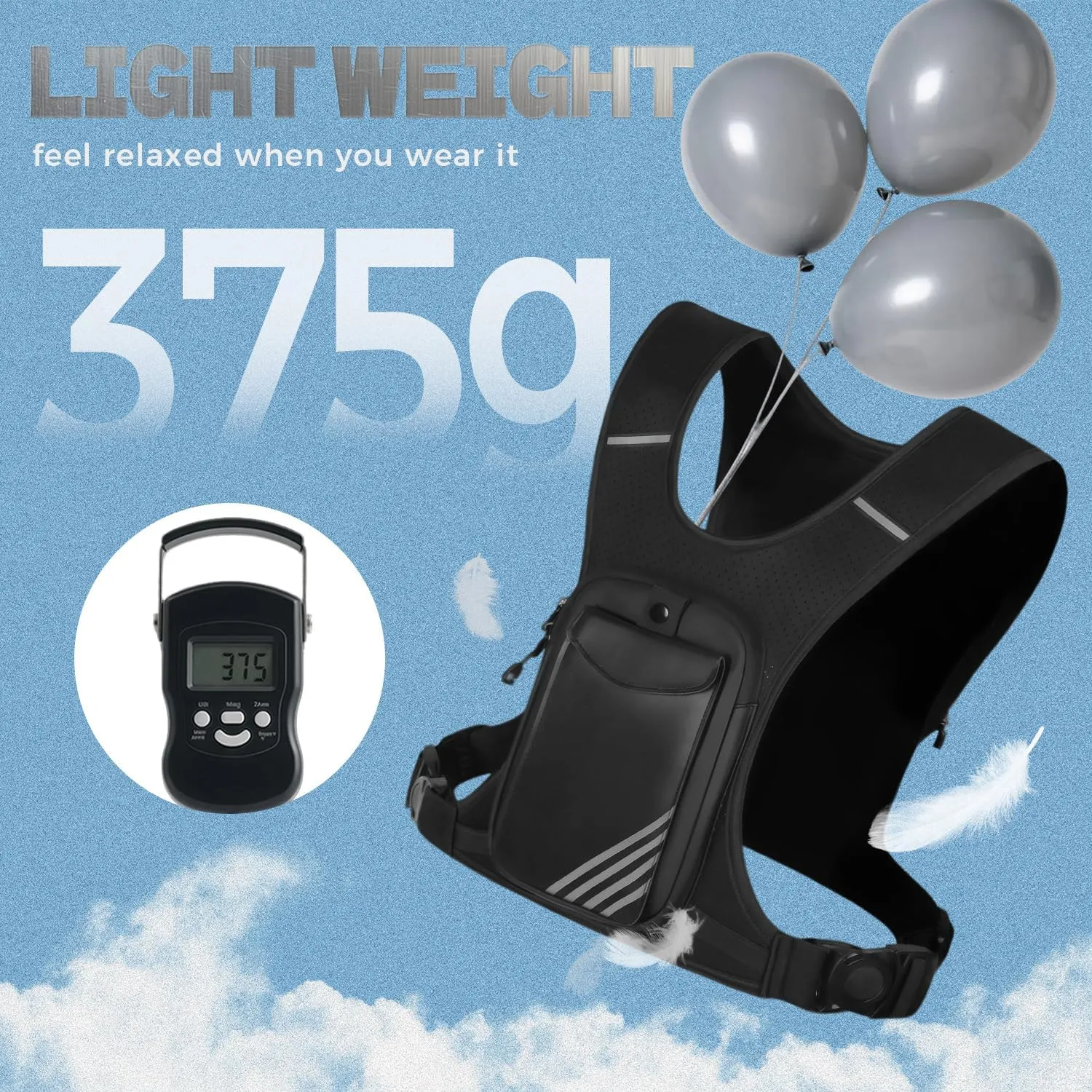 Running Hydration Vest Backpack Chest Bag with 800 ML Water Bladder, Minimalist Lightweight Running Chest Pack with Phone Holder, Extra Storage for Hiking Cycling