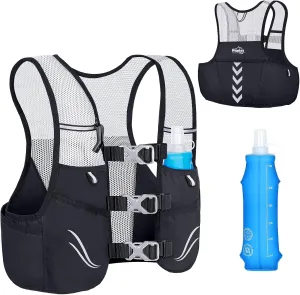 Running Hydration Vest, Lightweight Water Backpack for Running, Water Pack Backpack with 500ML TPU Hydro Water Flask, Water Vest for Running Women, Men
