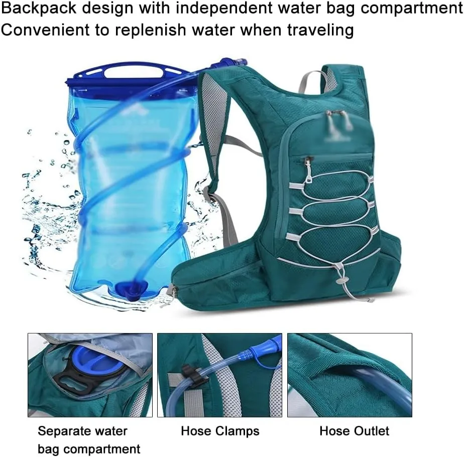 Running Pack for Men,hydration Pack for Runners,Waterproof Pockets, Lightweight, Breathable and Perspiration Wicking, Can Be Used with 2L Water Bag, Suitable for Marathons