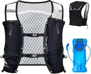 Running Vest for Women Men Hydration Vest with 2L Water Bladder Lightweight Reflective Runners Vest for Hiking, Cycling, Trail, Running, Marathons