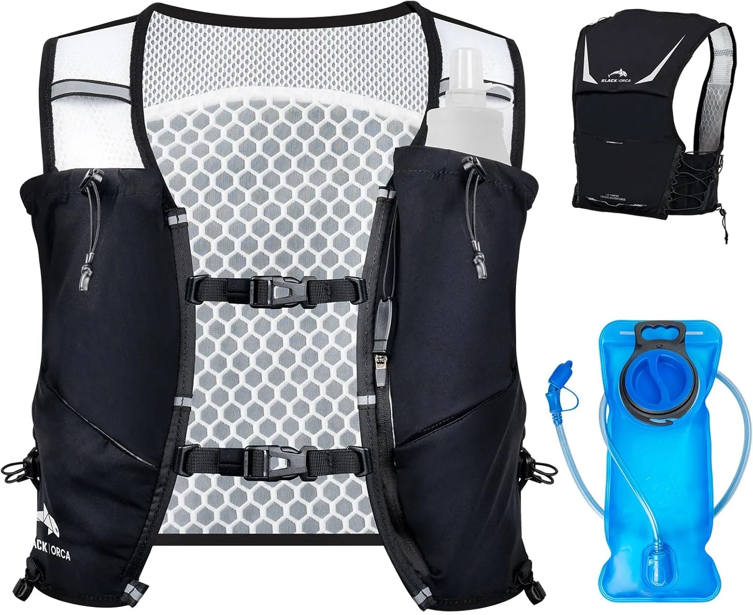 Running Vest for Women Men Hydration Vest with 2L Water Bladder Lightweight Reflective Runners Vest for Hiking, Cycling, Trail, Running, Marathons