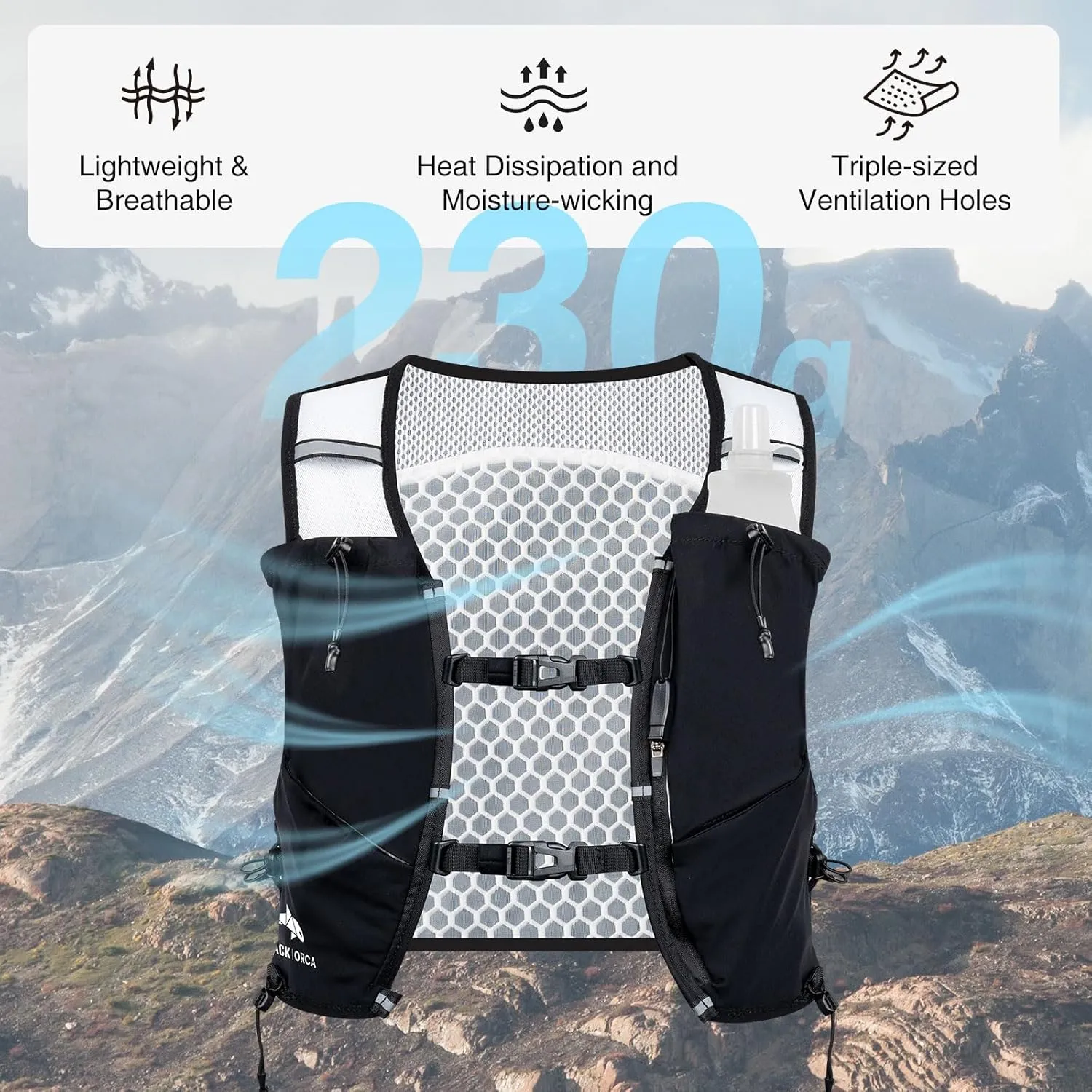 Running Vest for Women Men Hydration Vest with 2L Water Bladder Lightweight Reflective Runners Vest for Hiking, Cycling, Trail, Running, Marathons