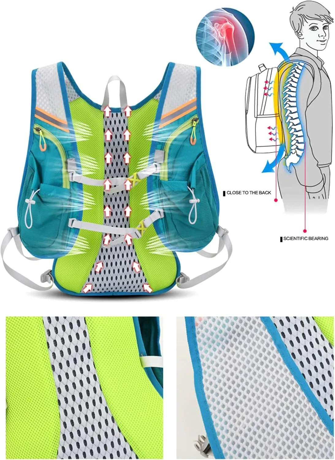 Running Vest Hydrations Backpack Travel Backpack Large Capacity Backpack Hiking Backpack Running Backpack For Outdoor