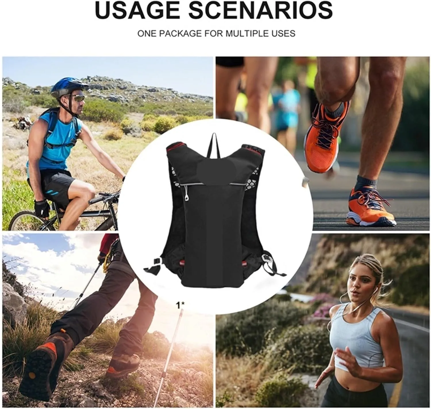 Running Vest Outdoor Trail Running Light Backpack Hydration Jogging Vest Men Breathable Marathon Bicycle Bag for Running