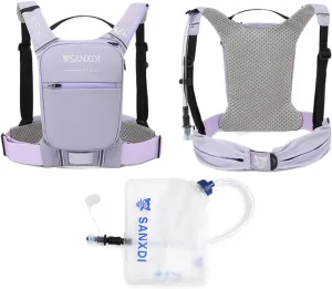 Running Vest with Water Bladder Small Hydration Pack for Hiking, Lightweight Cycling Backpack Women and Men, Multi-Function Adjustable Bag for Outdoor Marathon Skiing Camping Trail Running Climbing