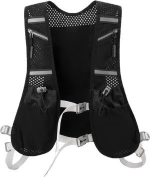 Running Vest,Hydration Vest,Reflective Running Water Backpack with Phone Holder,Adjustable Running Hydration Vest with Pockets for Men and Women