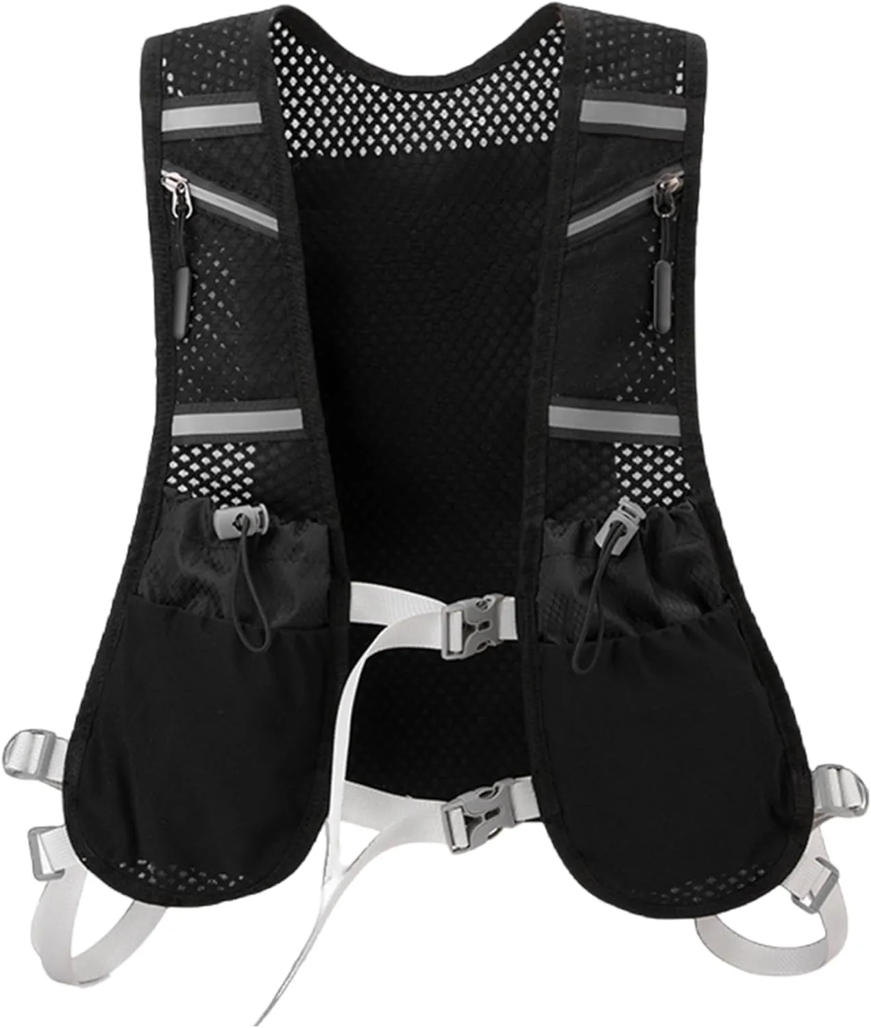 Running Vest,Hydration Vest,Reflective Running Water Backpack with Phone Holder,Adjustable Running Hydration Vest with Pockets for Men and Women