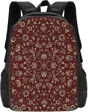Rust Red Oriental Rug Look Lightweight Packable Backpack Travel Casual Large Capacity Daypack Foldable Backpack For Men Women