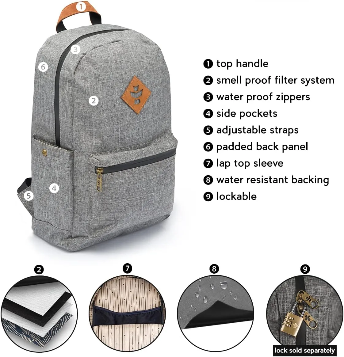 RV30020 The Escort Plant Germination Backpack, Crosshatch,Crosshatch Grey,Large