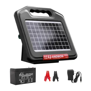 S1000 1 Joule Solar Fence Charger, 40 Miles Solar Electric Fence Charger for Livestock, Horses, Cattle Sheep, Portable and Super Tough