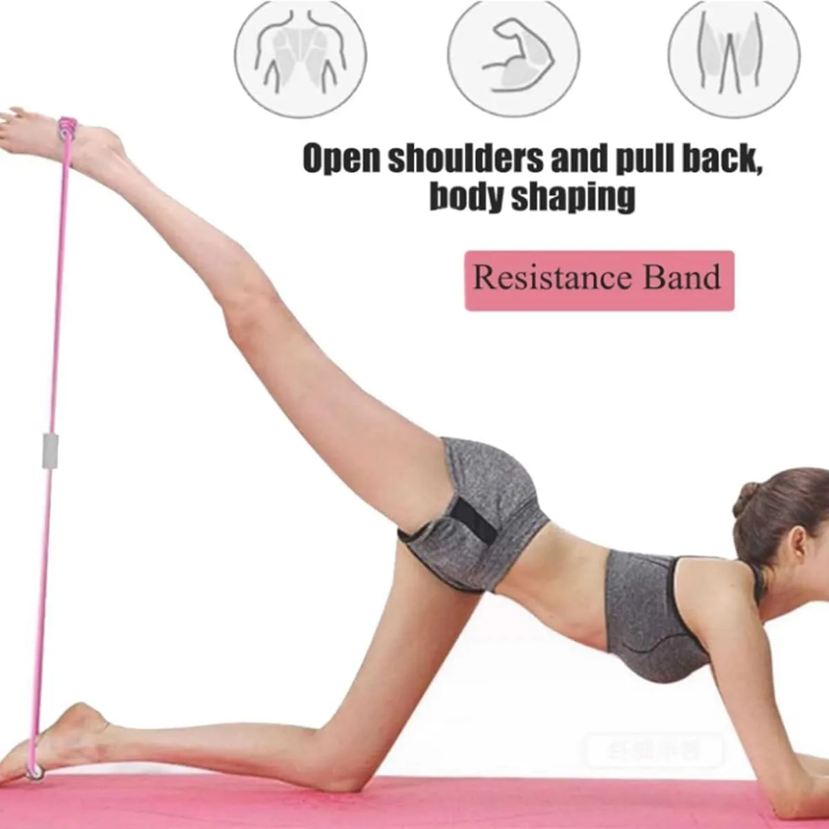 Saludea Resistance Band with Handles,Figure 8 Tension Rope Stretch Elastic,Chest Expander Yoga Gym Fitness Strap Pulling,Arm,Neck,Shoulder Relaxer,Strength Training Flexibility Exercise