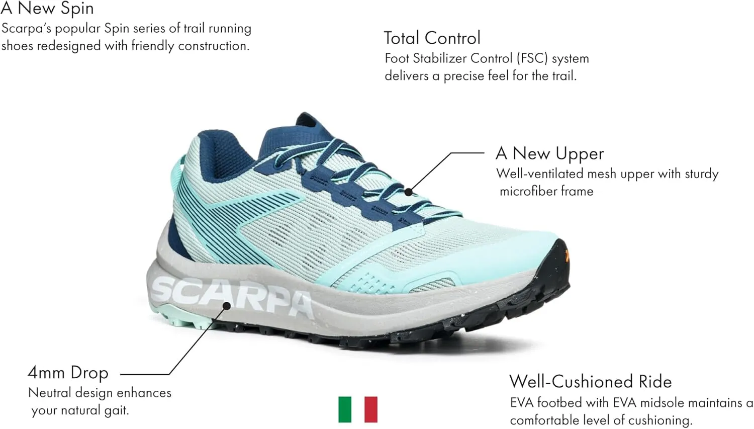 SCARPA Women's Spin Planet Trail Running Shoes - Lightweight, High-Cushion Trail Runners