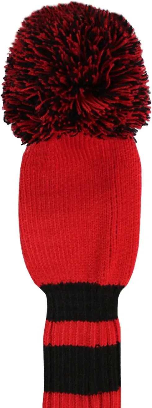 Scott Edward Golf Club Head Covers Set of 4, Acrylic Yarn Double-Layers Knitted, with Rotatable Number Tags