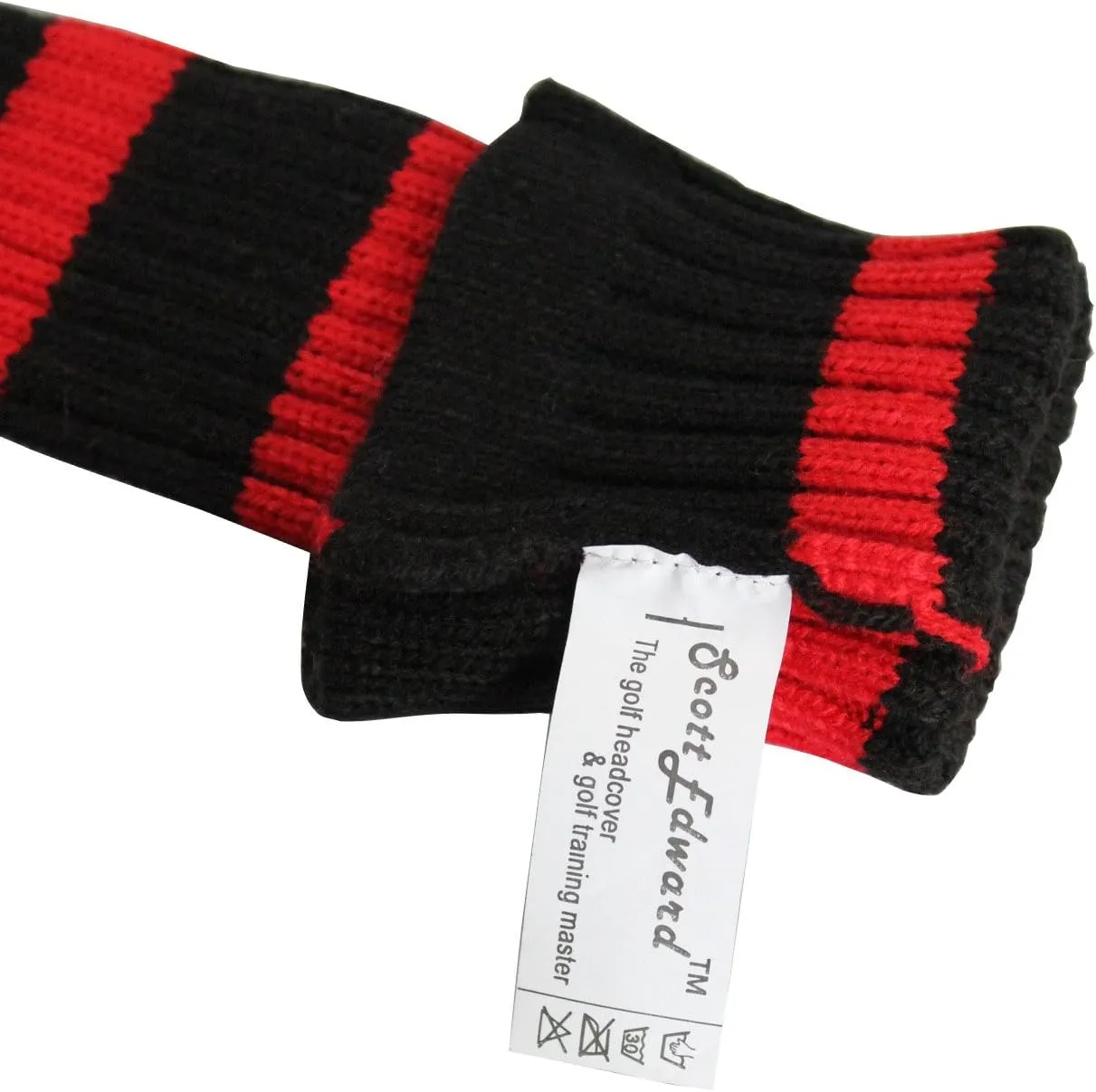 Scott Edward Golf Club Head Covers Set of 4, Acrylic Yarn Double-Layers Knitted, with Rotatable Number Tags