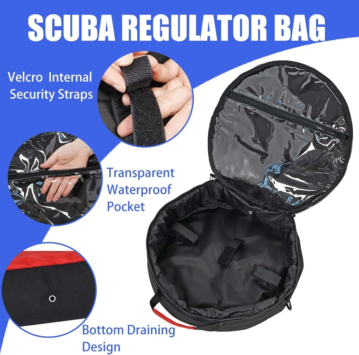 Scuba Regulator Bag, Diving Regulator Protective Bags with Double Lockable Zippers Carry on Bag for Dive Regulator with Adjustable Shoulder Strap