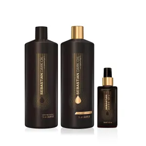Sebastian Professional Dark Oil Lightweight Hair Care   Hair Styling Oil Bundle| Nourishing Blend of Natural Oils for a Smooth, Sleek Finish