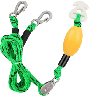 Self Centering Tow Harness for Watersports with Foat Ball, Heavy Duty Boat Tow Harness with 2 Permanent Antirust Stainless Steel Rider