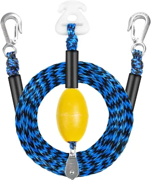 Self Centering Tow Harness for Watersports with Foat Ball, Heavy Duty Boat Tow Harness with 2 Permanent Antirust Stainless Steel Rider
