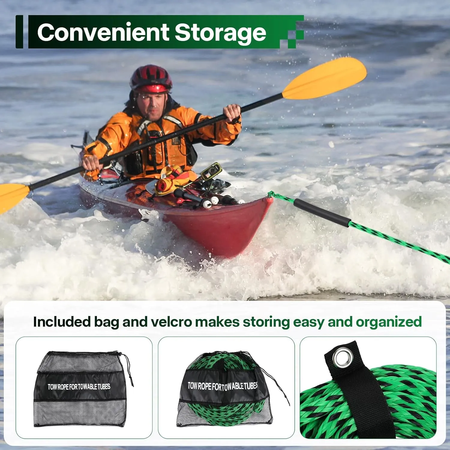 Self Centering Tow Harness for Watersports with Foat Ball, Heavy Duty Boat Tow Harness with Stainless Steel Quick Connector and Stainless Steel Rider