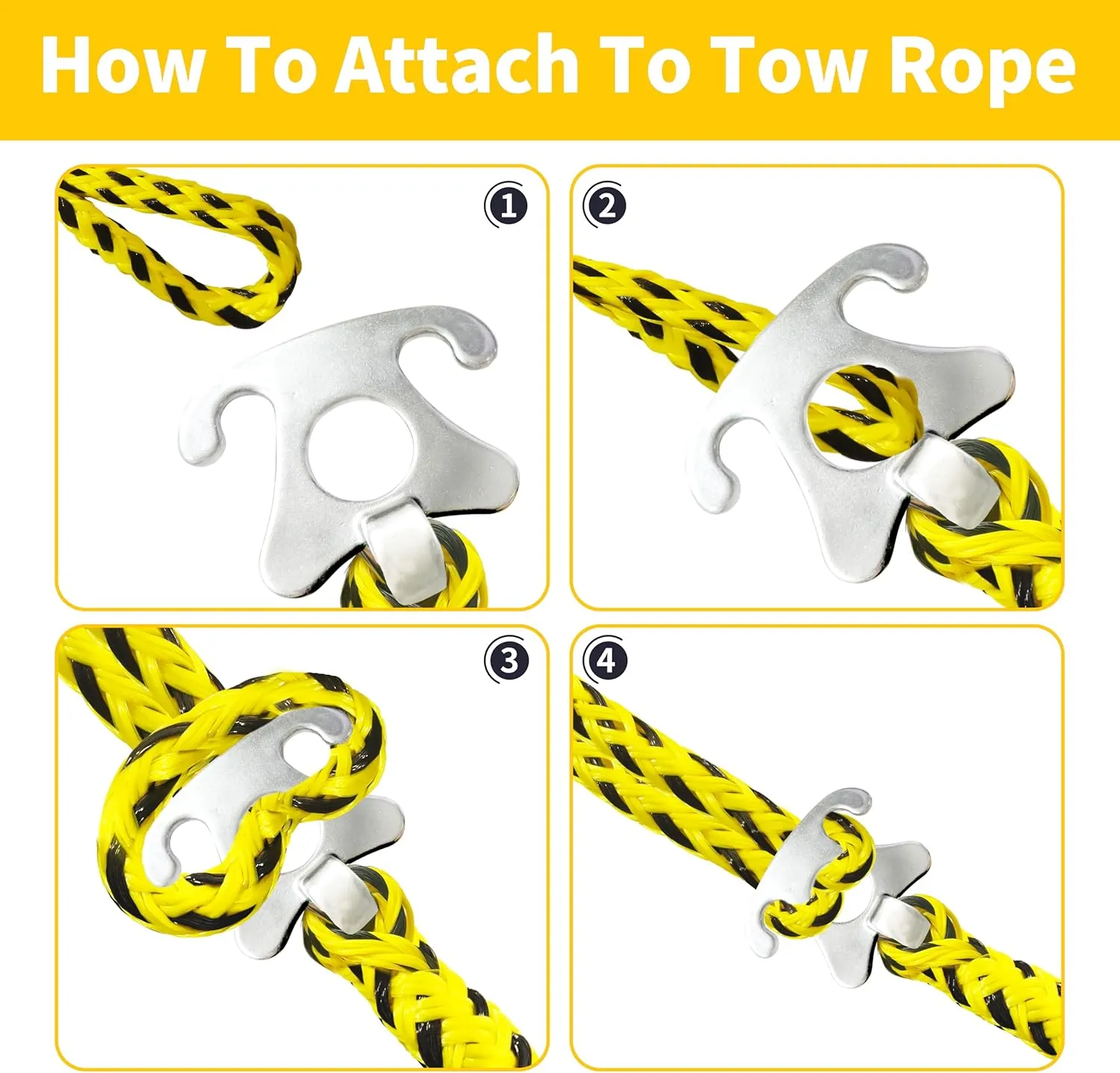 Self Centering Tow Harness for Watersports with Foat Ball, Heavy Duty Boat Tow Harness with Stainless Steel Quick Connector and Stainless Steel Rider