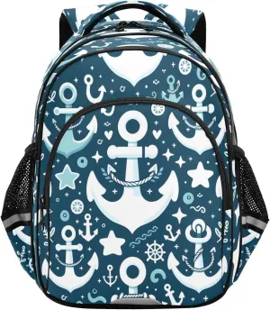senya Backpack Toddler School Book Bag for Girls Boys Kids Travel Bag Blue White Spear 8-14 Years Old