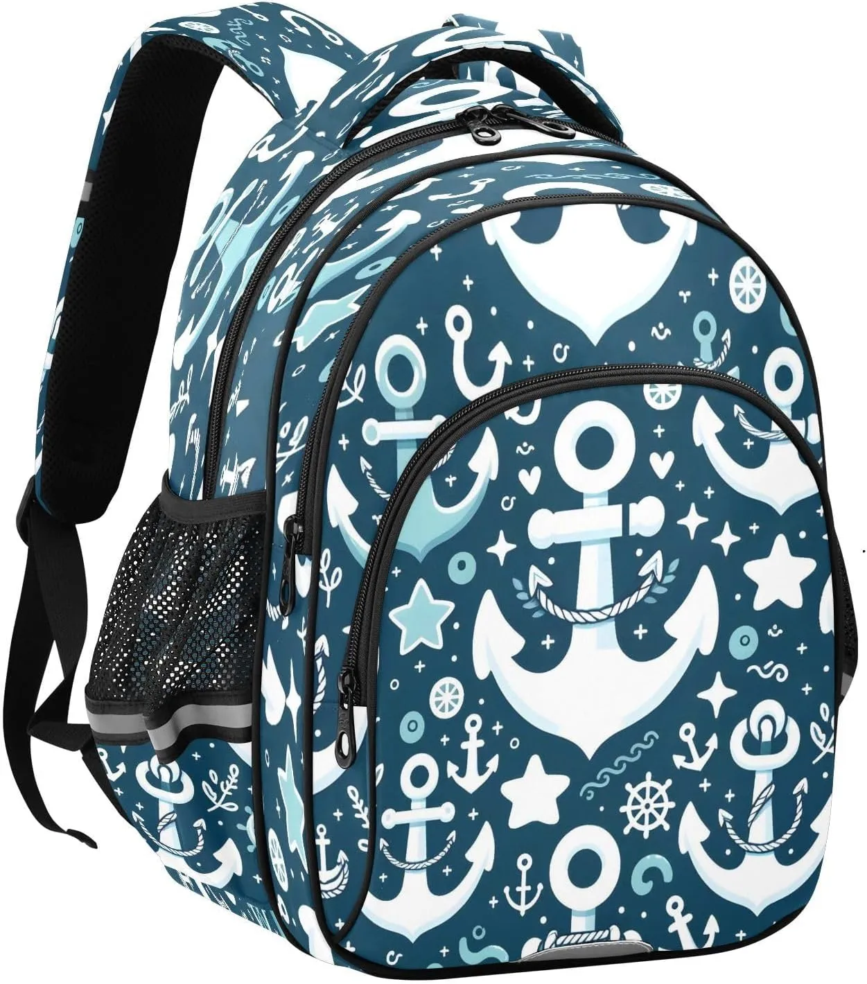 senya Backpack Toddler School Book Bag for Girls Boys Kids Travel Bag Blue White Spear 8-14 Years Old
