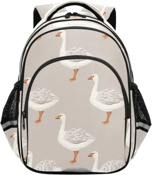 senya Toddler Backpack Kids Backpack for Preschool or Kindergarten White Grey Gooses 3-8 Years Old