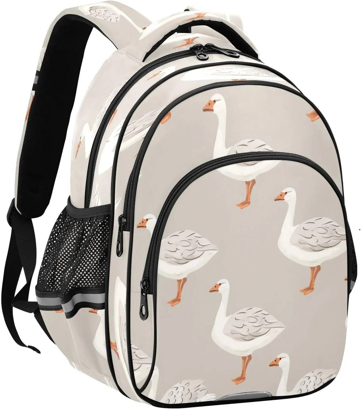 senya Toddler Backpack Kids Backpack for Preschool or Kindergarten White Grey Gooses 3-8 Years Old