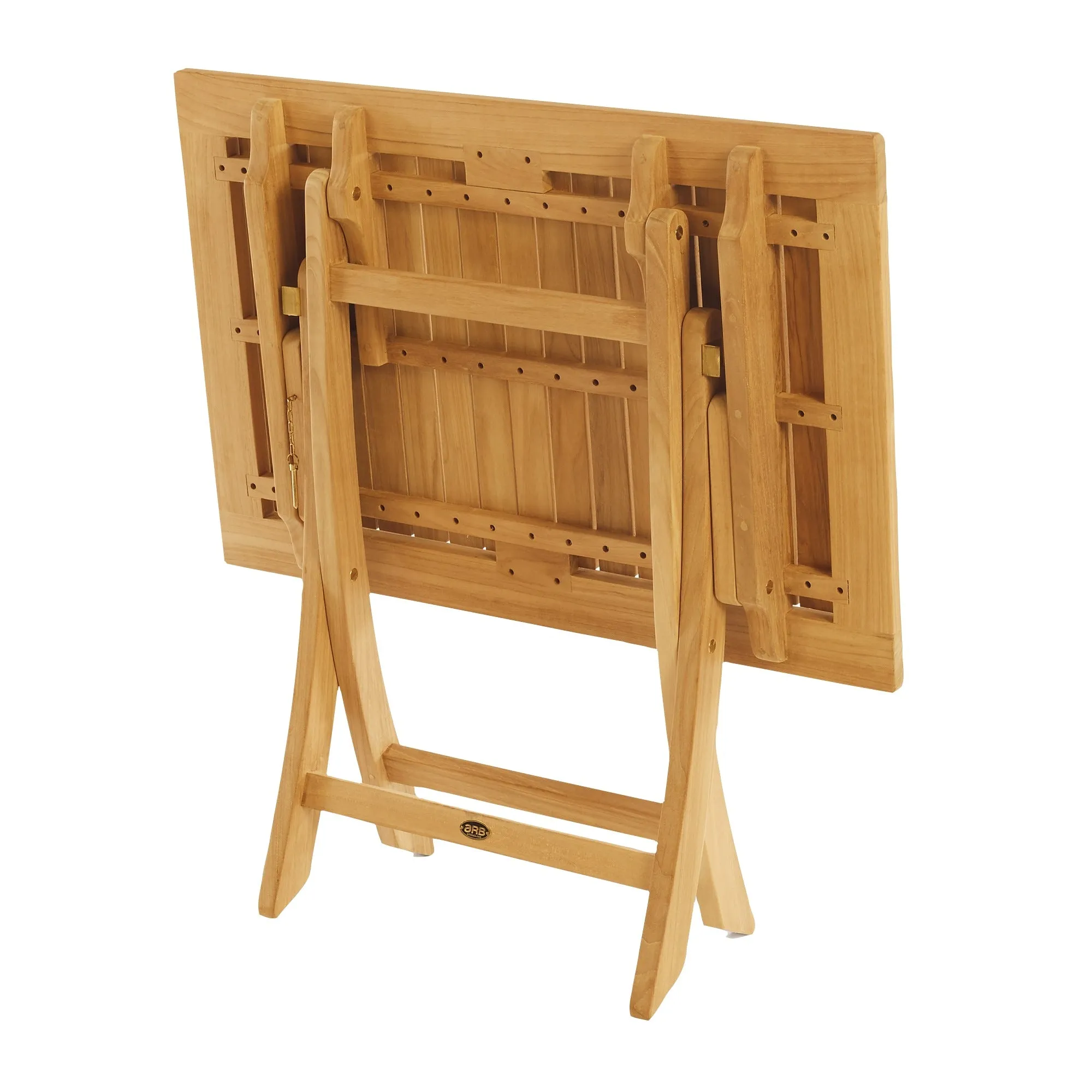 SET568-532 - Asia teak folding table - Rectangular 35" with 2 Colorado Textilene folding armchairs