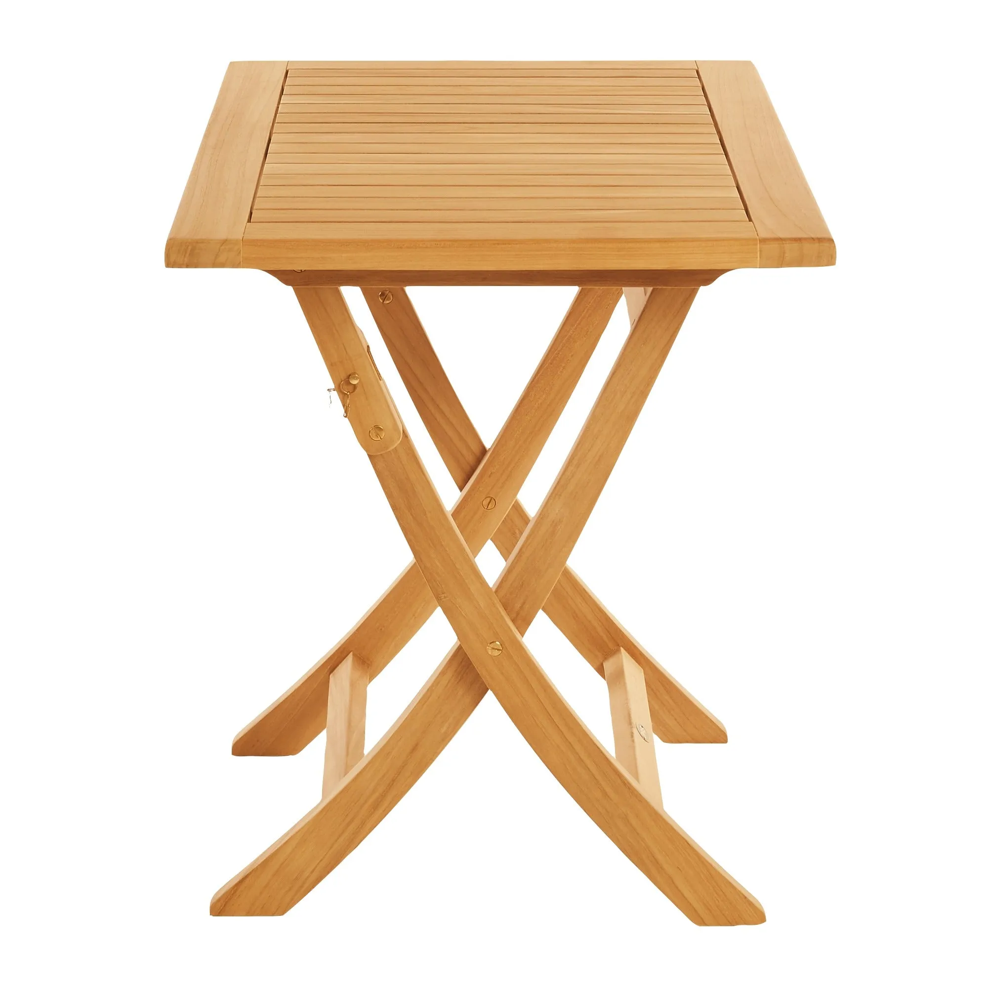 SET568-532 - Asia teak folding table - Rectangular 35" with 2 Colorado Textilene folding armchairs
