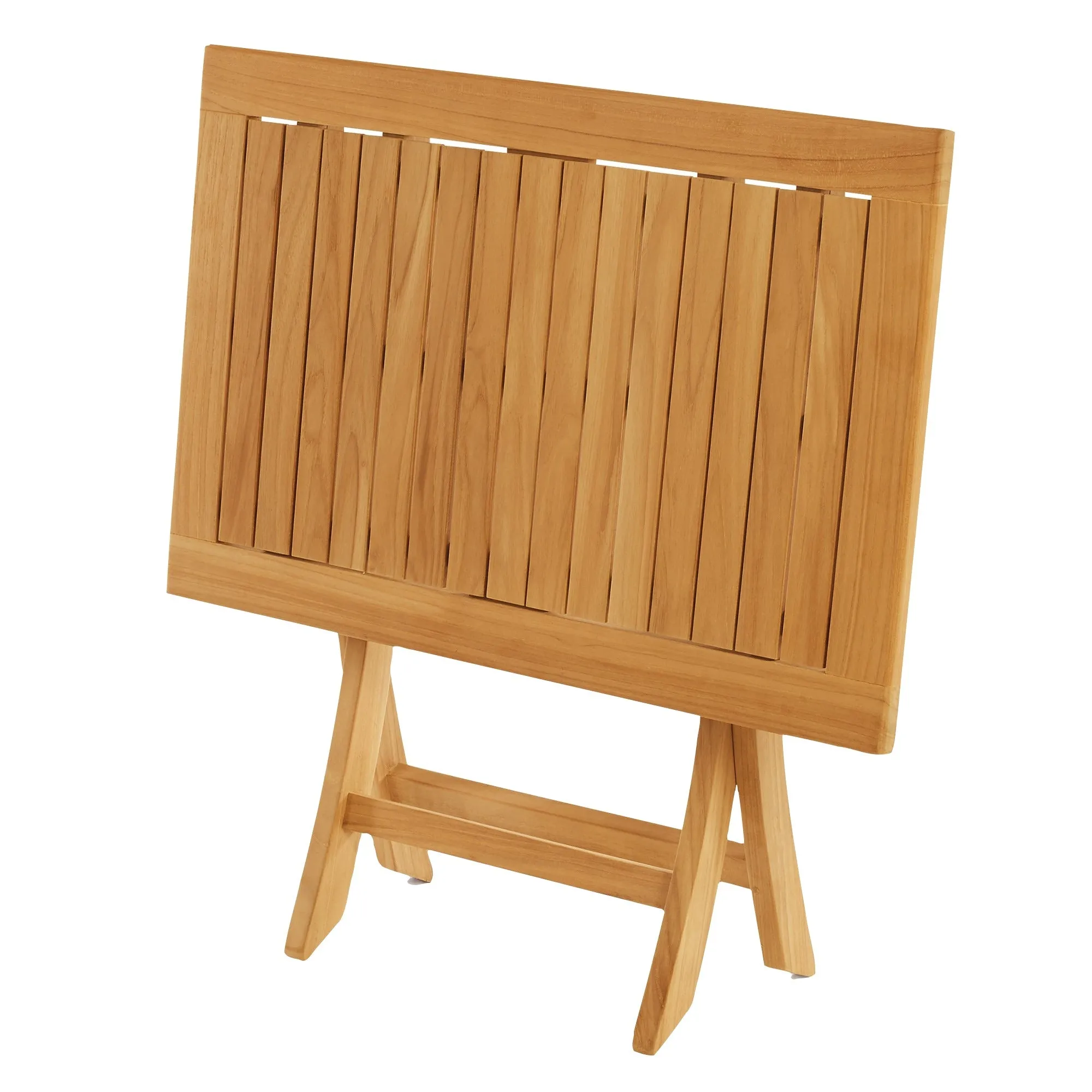 SET568-532 - Asia teak folding table - Rectangular 35" with 2 Colorado Textilene folding armchairs