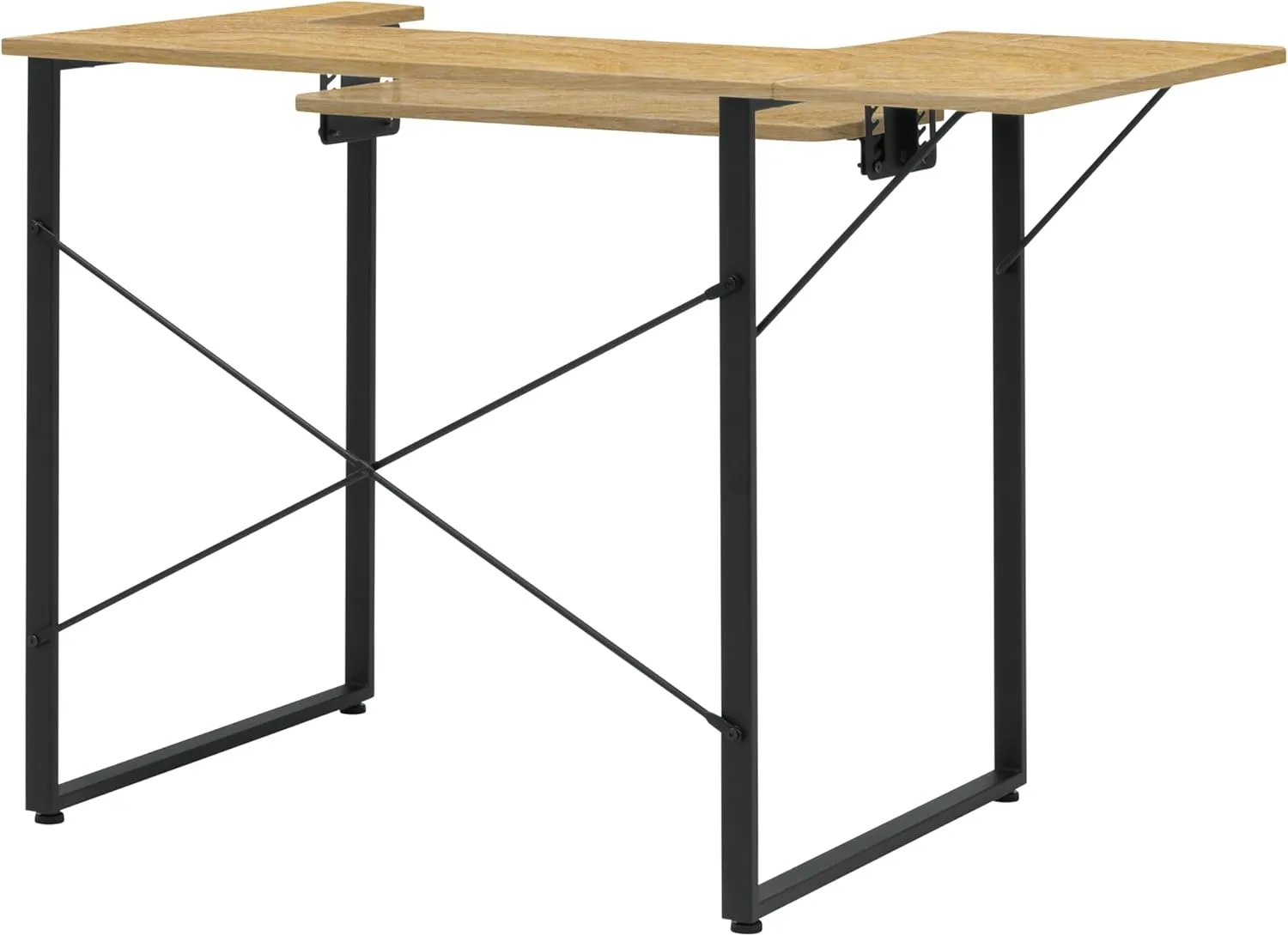 Sew Ready Dart Wood/Metal Multipurpose Machine Table Workstation Desk with Folding Top for Crafts, Sewing, Computers, Laptops, Games, Graphite/Ashwood, 41W