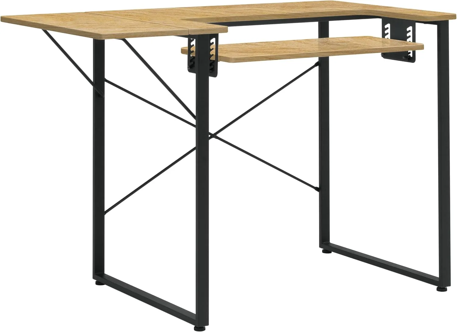 Sew Ready Dart Wood/Metal Multipurpose Machine Table Workstation Desk with Folding Top for Crafts, Sewing, Computers, Laptops, Games, Graphite/Ashwood, 41W