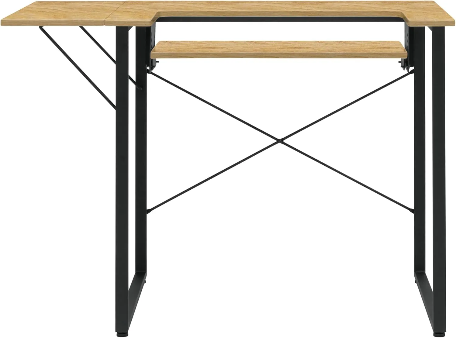 Sew Ready Dart Wood/Metal Multipurpose Machine Table Workstation Desk with Folding Top for Crafts, Sewing, Computers, Laptops, Games, Graphite/Ashwood, 41W